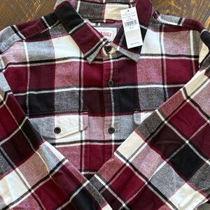 American Eagle Red/Black/White Plaid Shirt